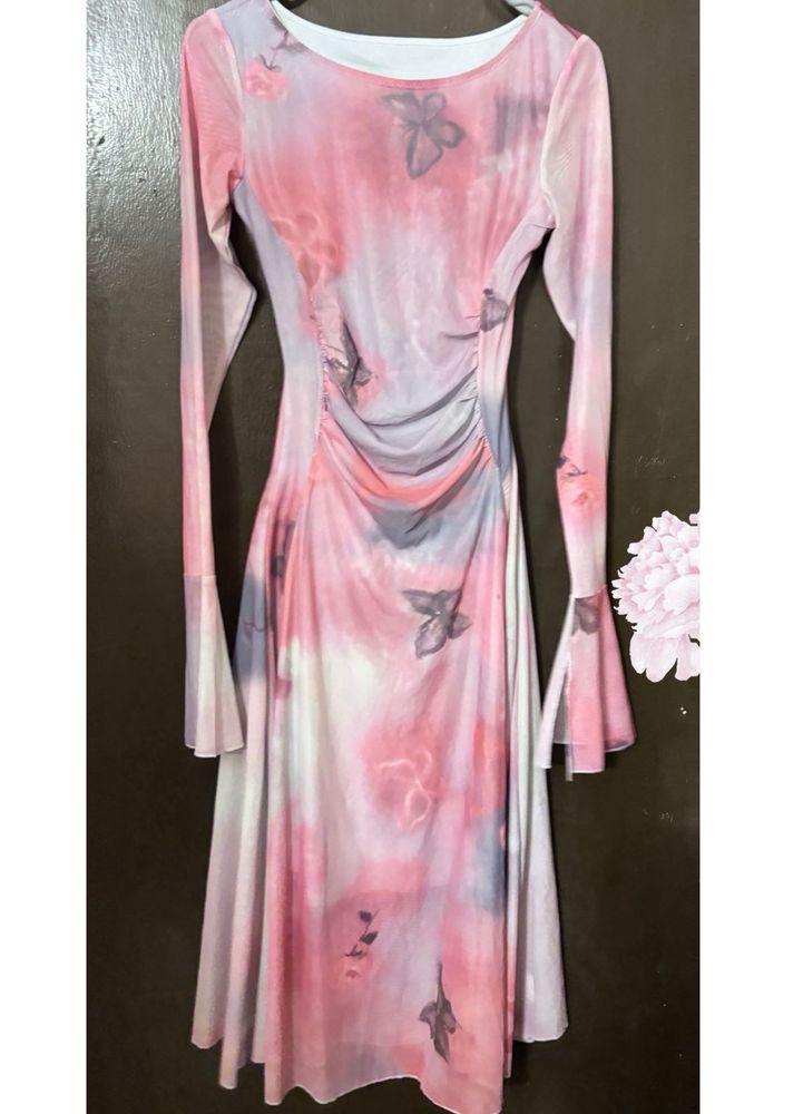 Savana Butterfly Print Mesh Dress