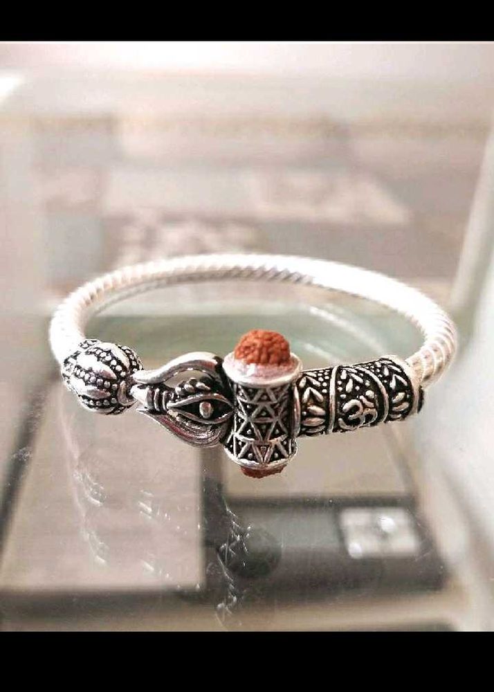 Silver Bracelet with Rudraksha