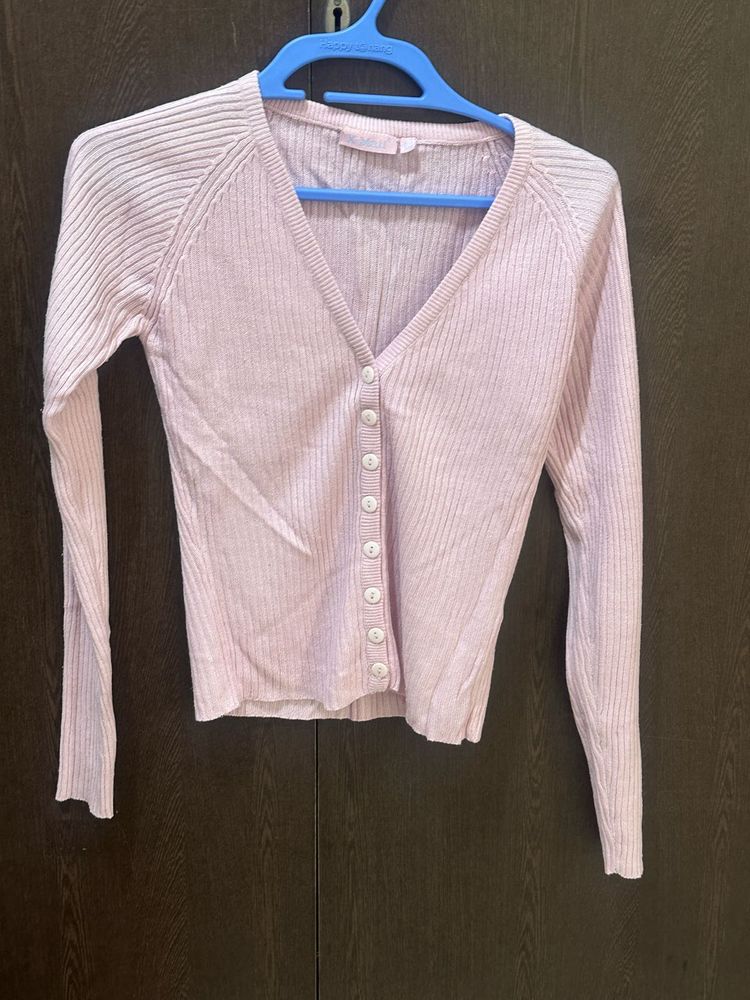 Pink Cardigan Sweater