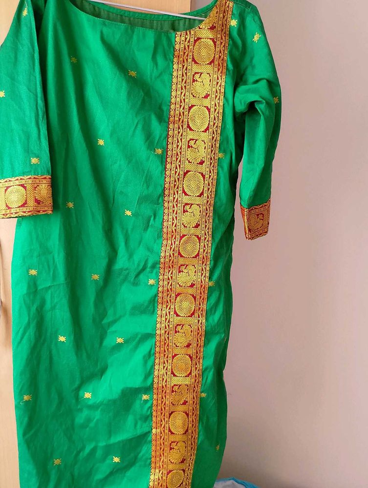 Green Silk Kurtha