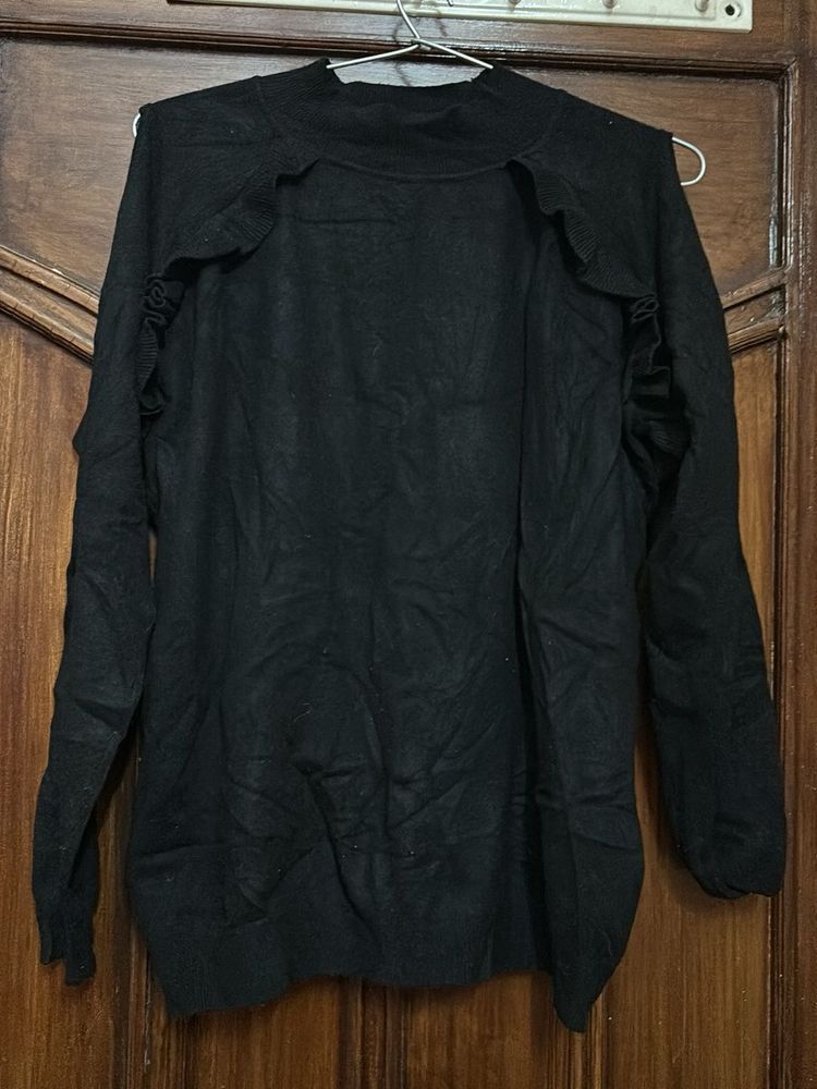 Ruffle Trim Knit Top