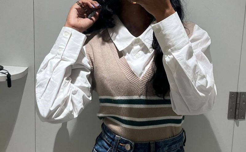 brown crop sweatshirt