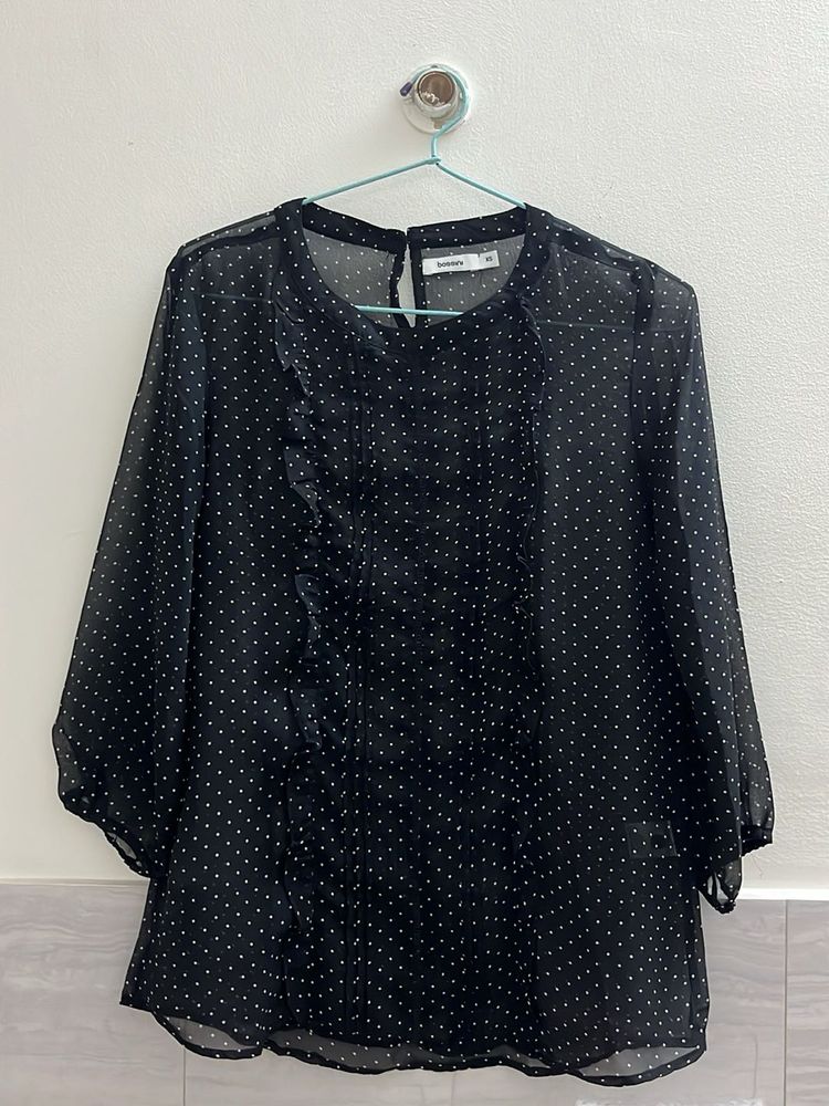 Polka Dot Sheer Top