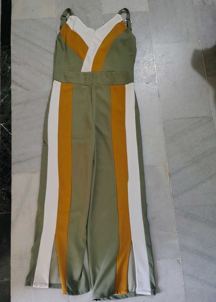 Retro Color Block Jumpsuit