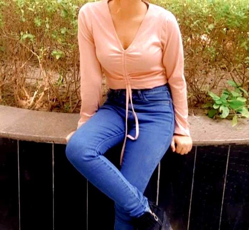 Set Of Two High Rise Jeans With Ribbed Top