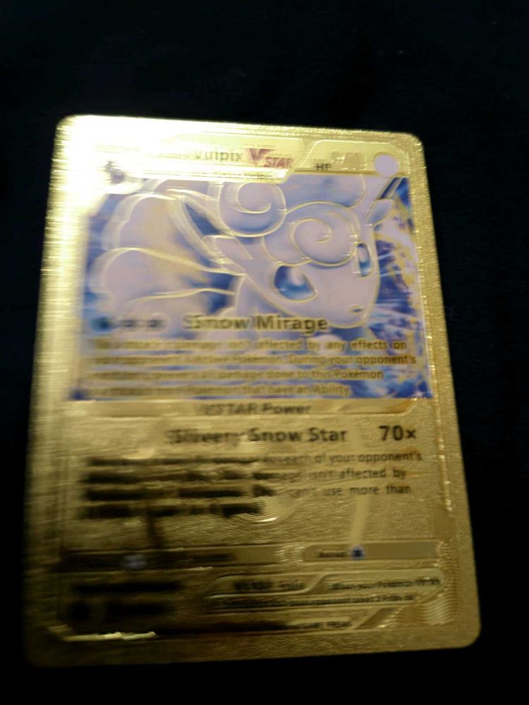 Authentic Gold Alolan Vulpix VSTAR Pokemon Card