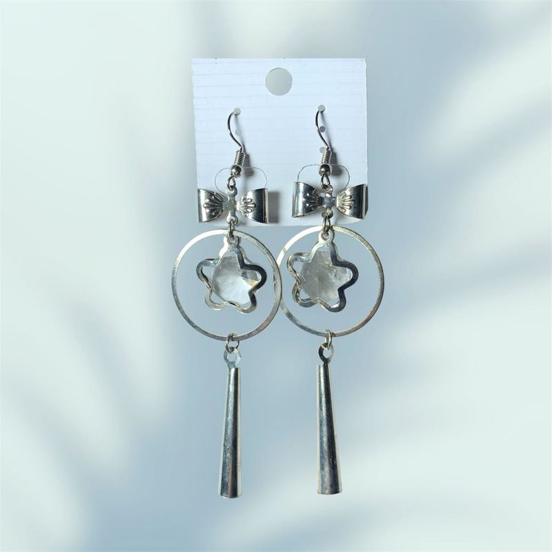 Silver Star Dangle Earrings