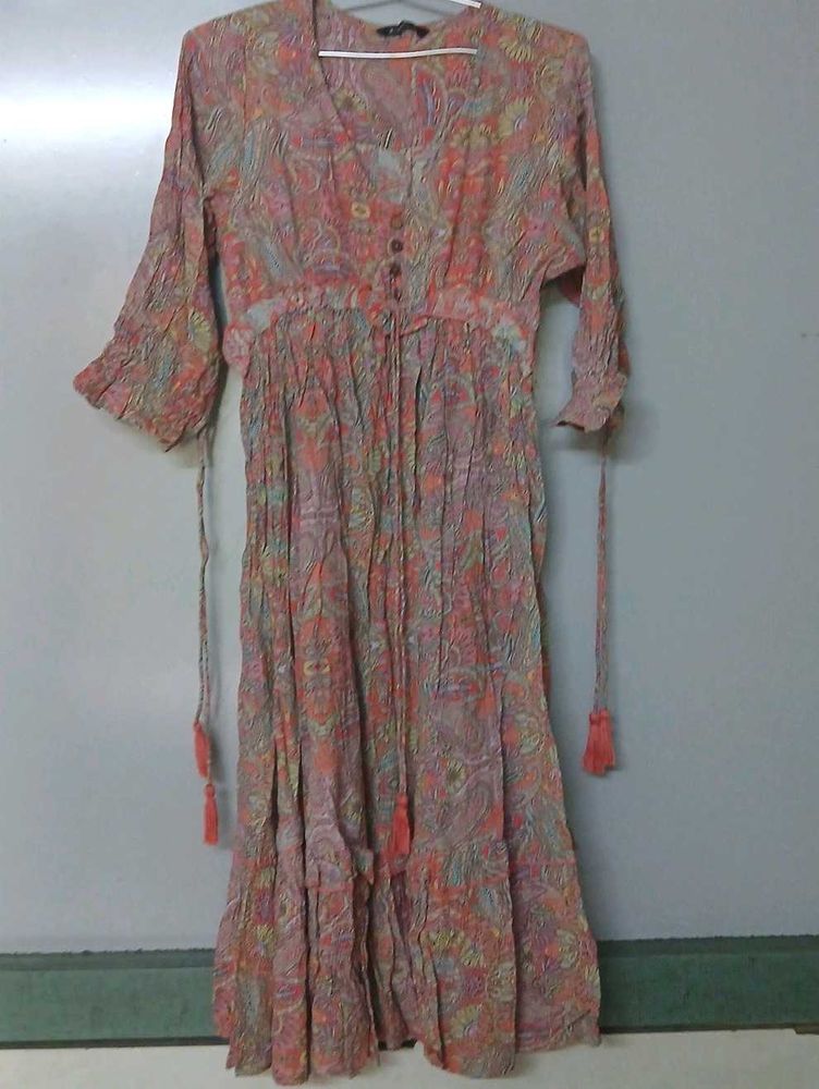 Bohemian Paisley Print Maxi Dress