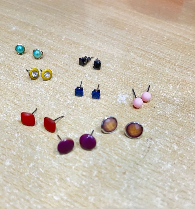 Stud Earrings - Set of 8