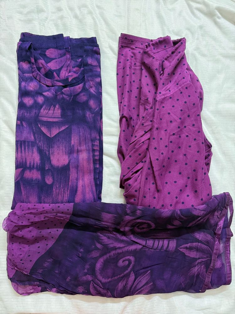 Purple Kurta Set with Dupatta