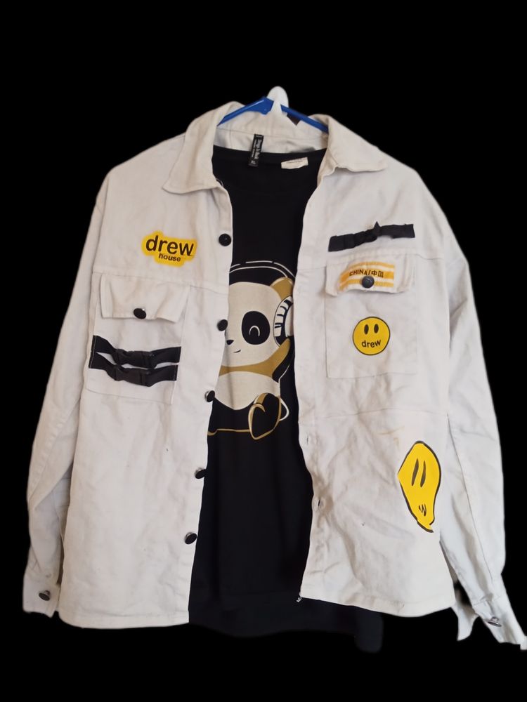 White Denim Jacket Shirt 🧥