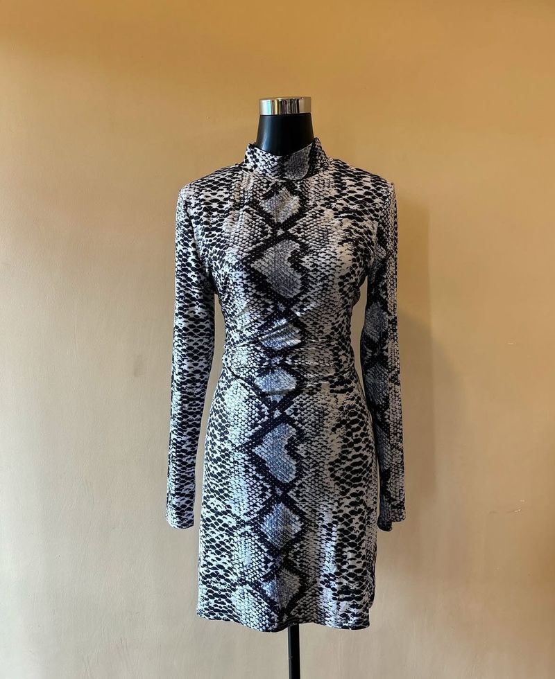 Animal Print Turtle Neck Bodycon