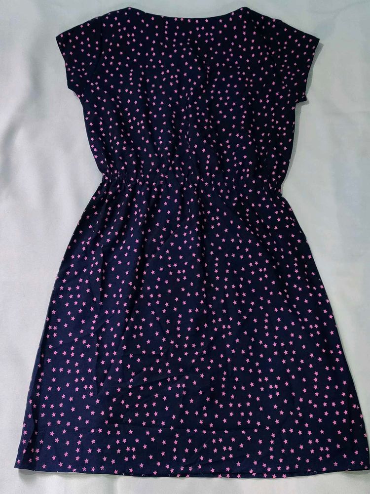 Navy Star Print Dress