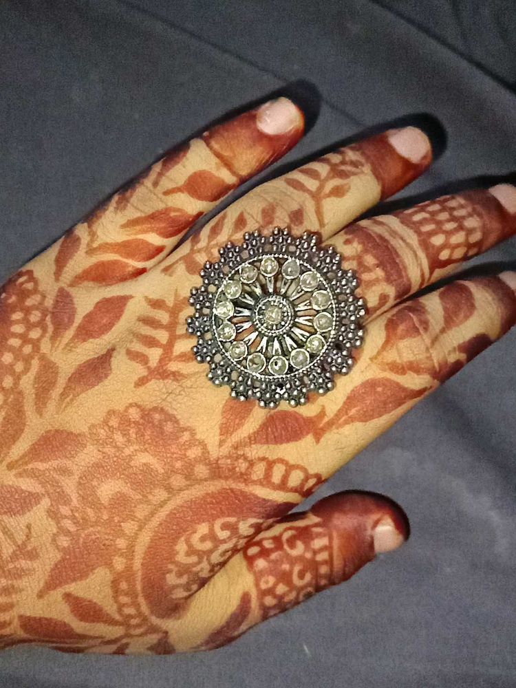 Traditional Silver Black Ring