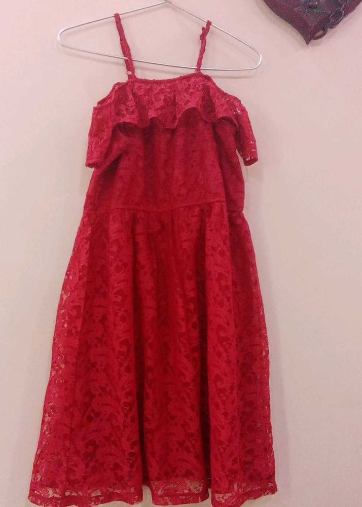 Red Lace Party Dress