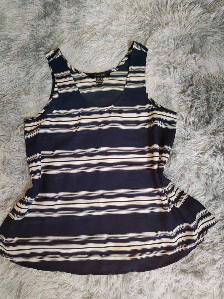 Navy Blue and White Top