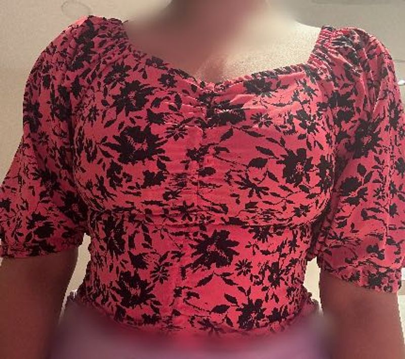 Pink And Black Zudio Crop Top