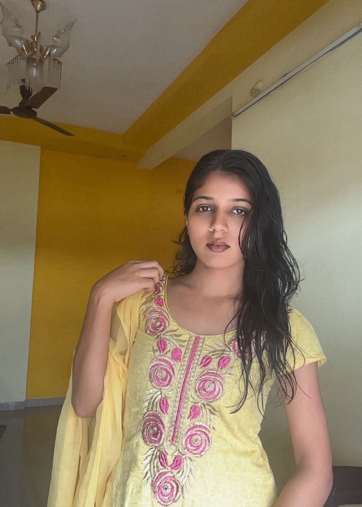 Yellow Embroidered Kurta Set