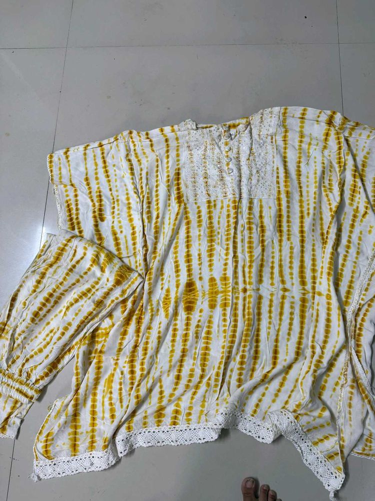 Tie-Dye Tunic with Crochet Kaftan Coord Set