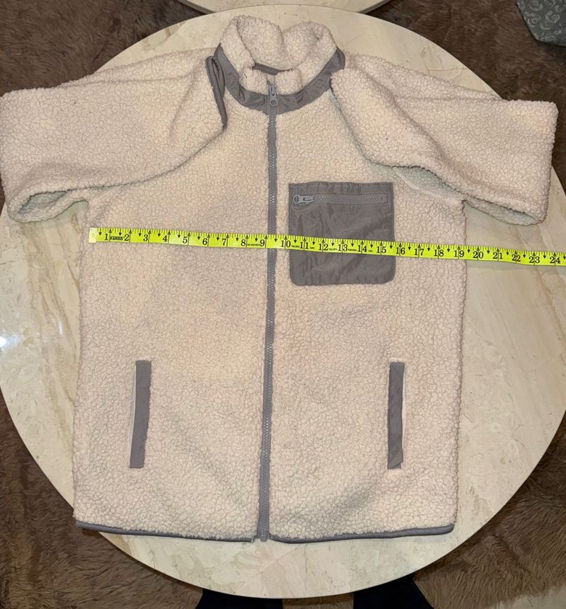 Cozy Cream Fleece Zip-Up Jacket