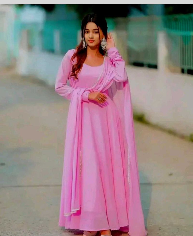 Pink Anarkali Kurta Set