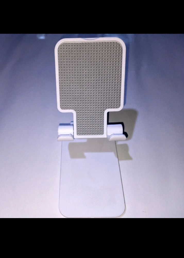 Adjustable and Foldable Desktop Phone Holder Stand for Phone Compatible - with All Mobile Phone/Tablets Upto 4-11&#34; for Desk, Table, Home &amp; Online Classes (White) Metal Holder (Pack Of 1)