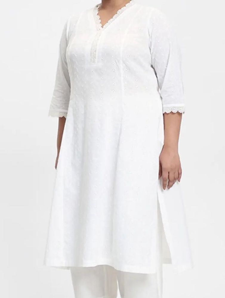 Diza by Westside Cut Work White Kurta
