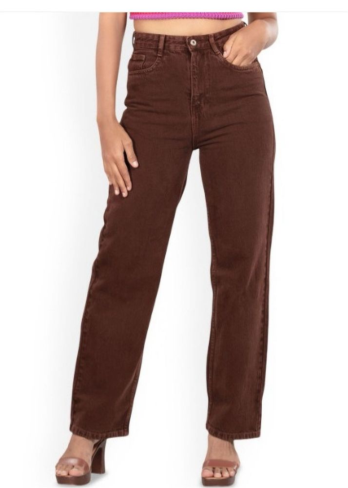 Brown Straight Leg Jeans
