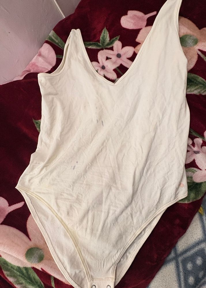 White Sleeveless Bodysuit