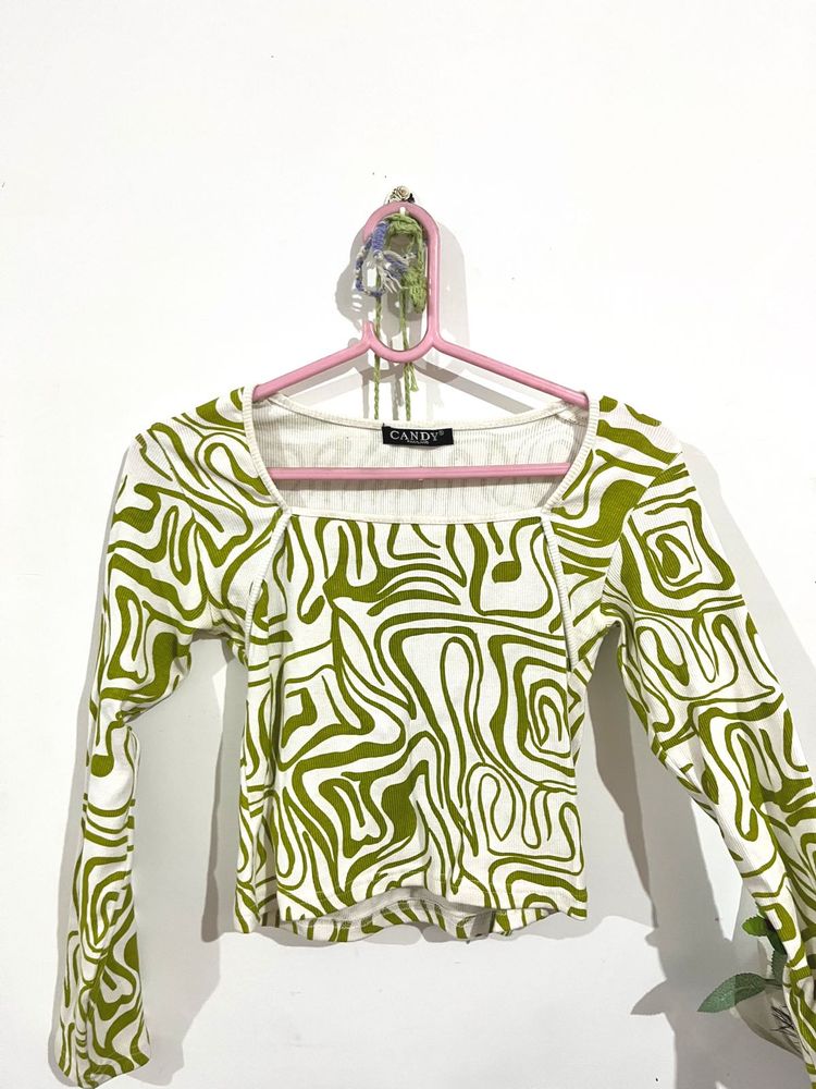 Patterned Long Sleeve Top