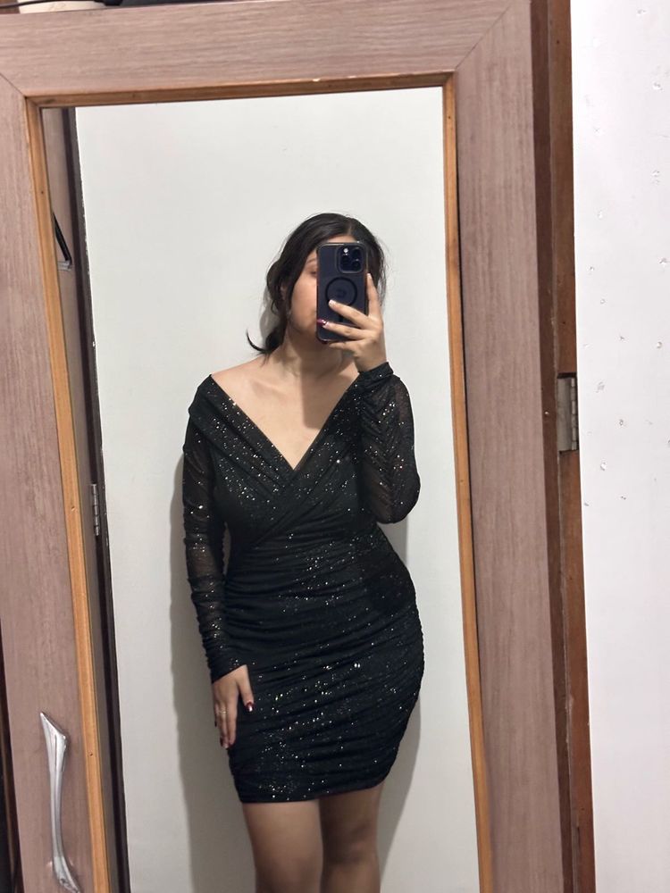 Sparkling Black Bodycon Dress