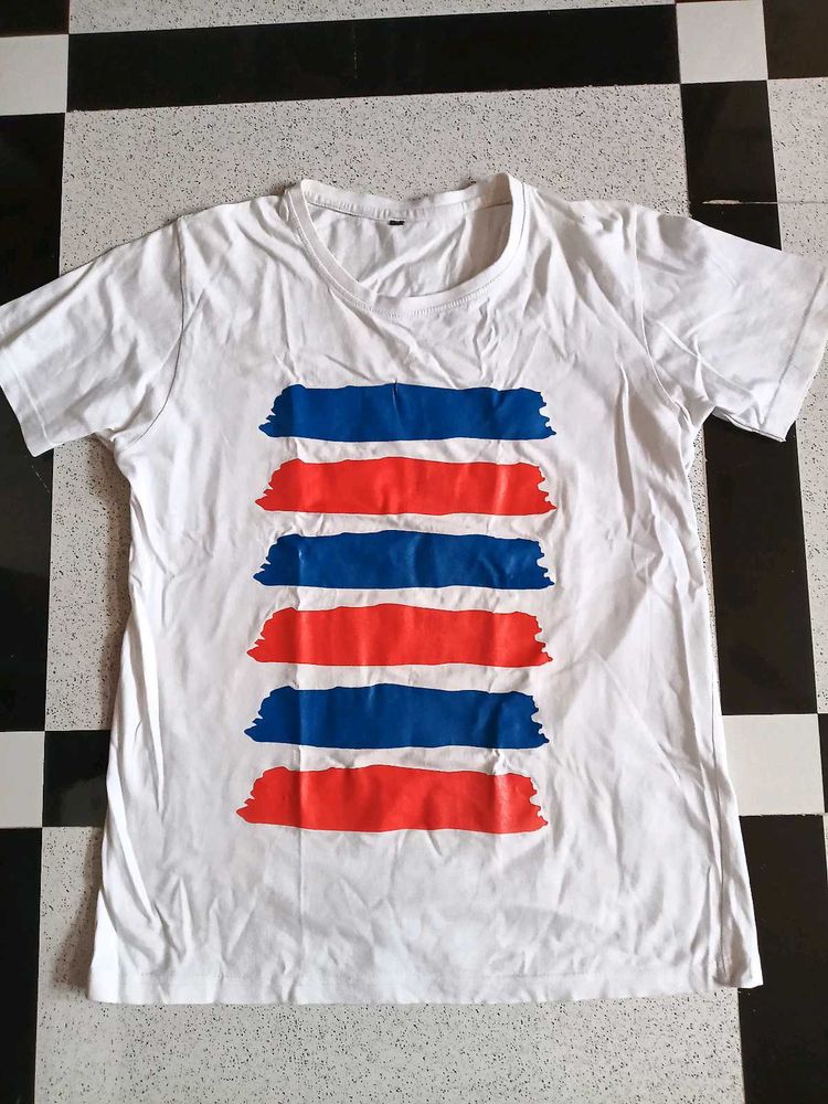 Striped Graphic Print Tee