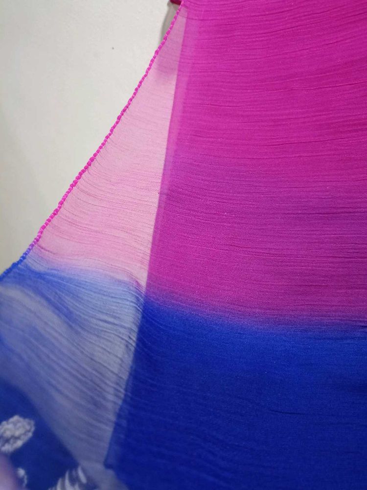Dupatta|| Hot Pink And Dark Blue Gradient🩷💙