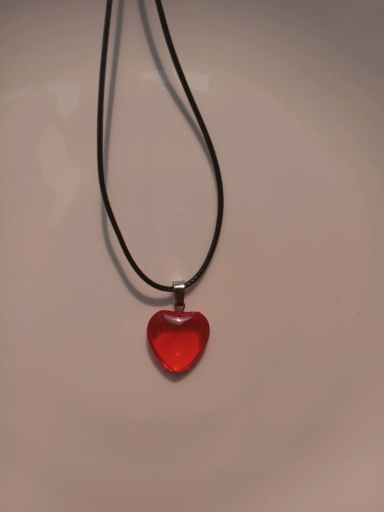 Red Glass Heart Pendant ❤️✨️