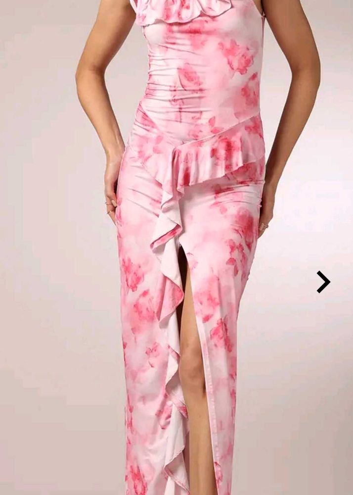 Pink Floral Maxi Dress