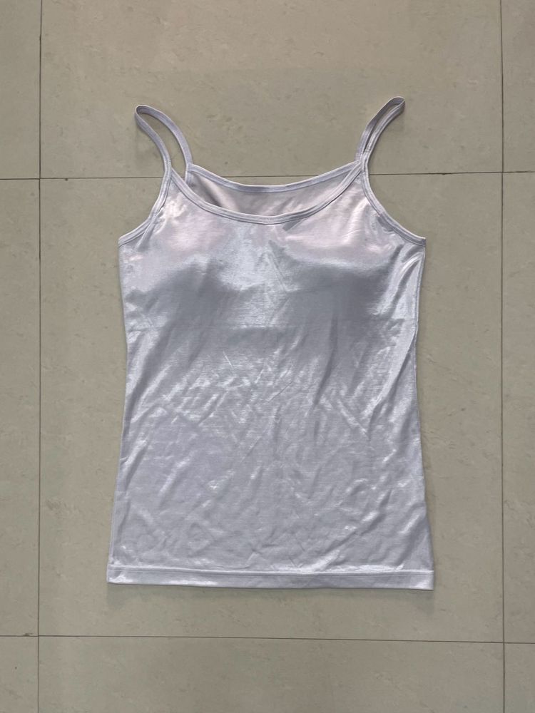 White Padded Sleeveless Tank Top