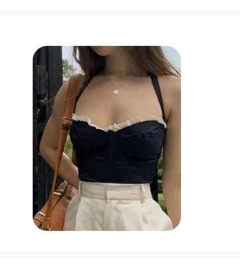 Ruffle Trim Corset Top