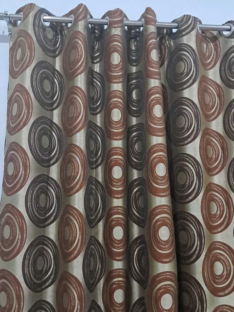 Golden Brown Curtains Brand New Steel Rings