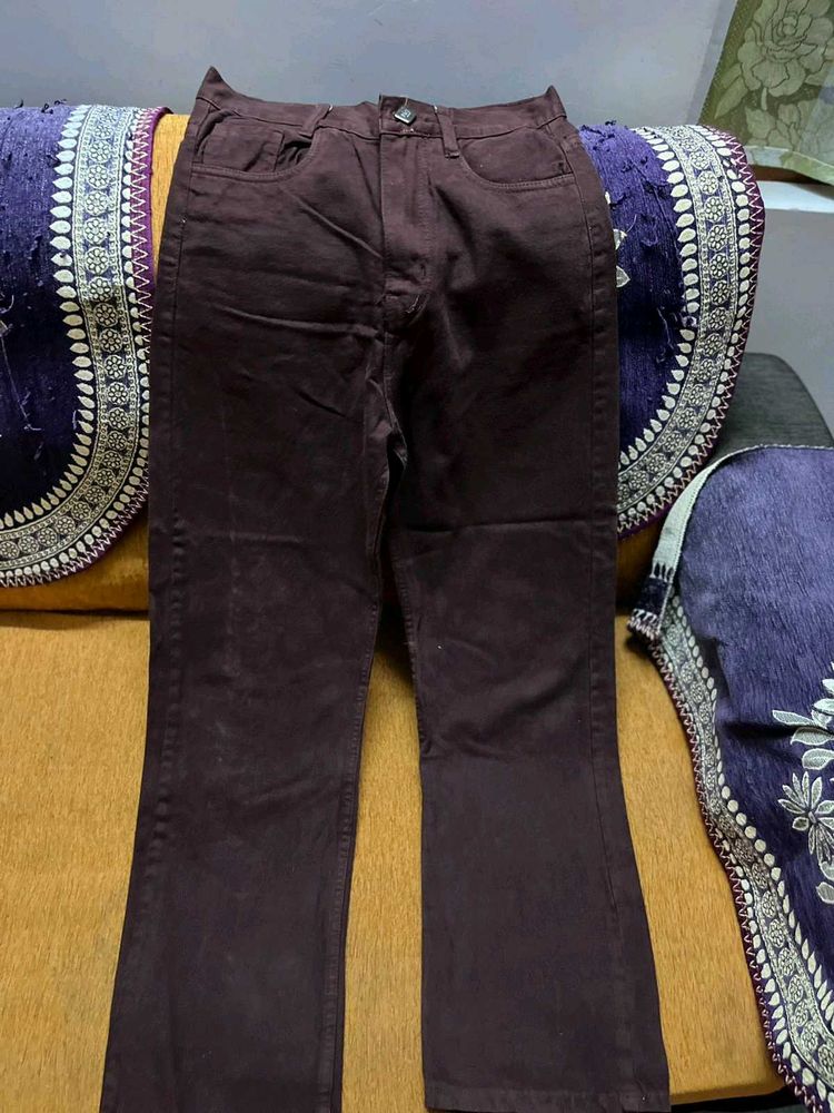 Burgundy Flare Jeans