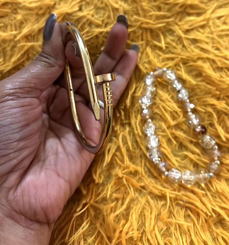 Bangle &amp; Beaded Bracelet Set