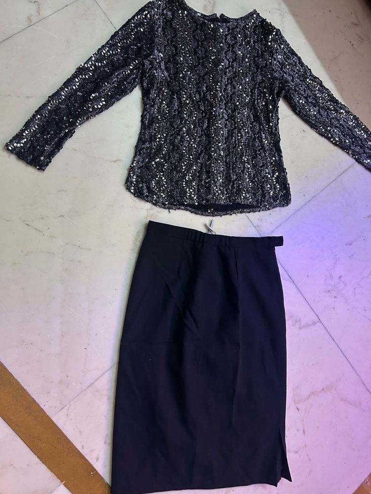 Black Top &amp; Skirt Set