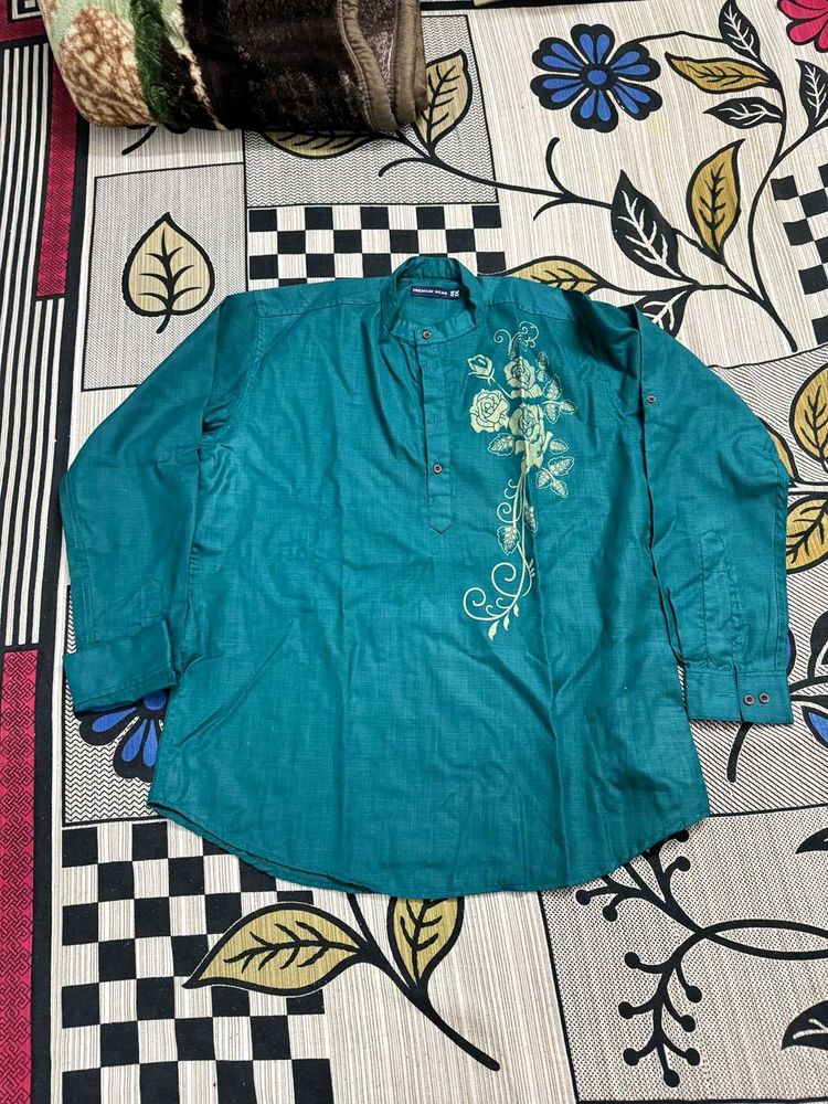 Elegant Green Floral Kurta
