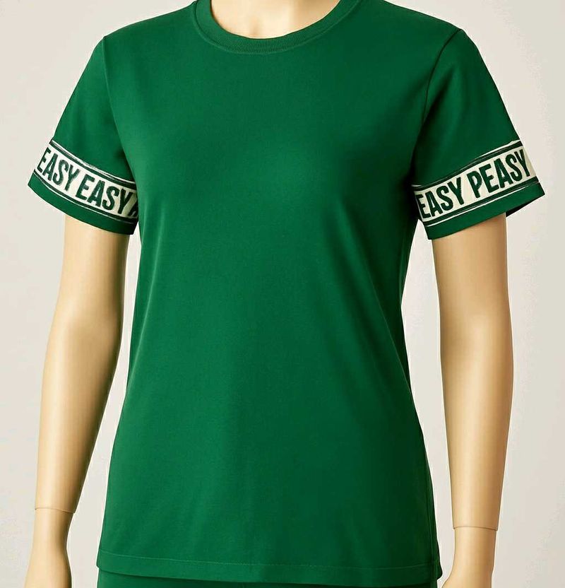 Green T-Shirt with &#34;EASY PEASY&#34; Sleeve