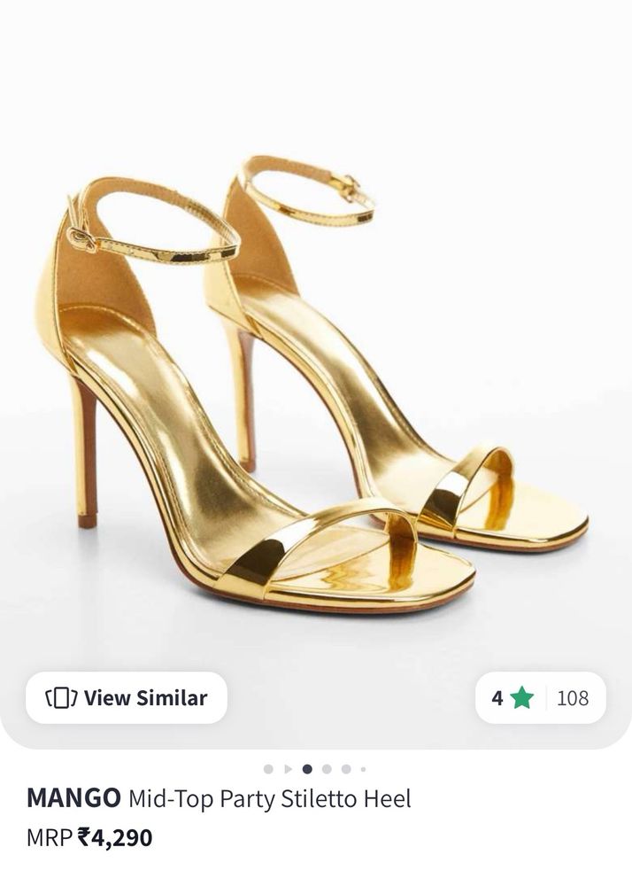 Mango Mid Top Gold Heels