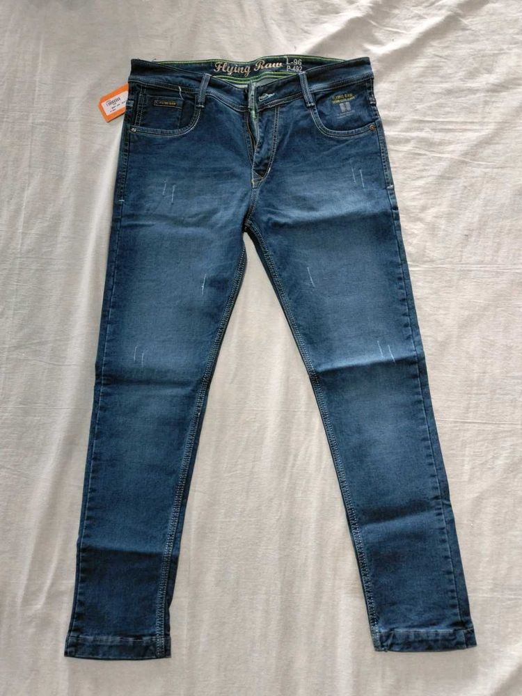 Flying Raw Blue Denim Jeans