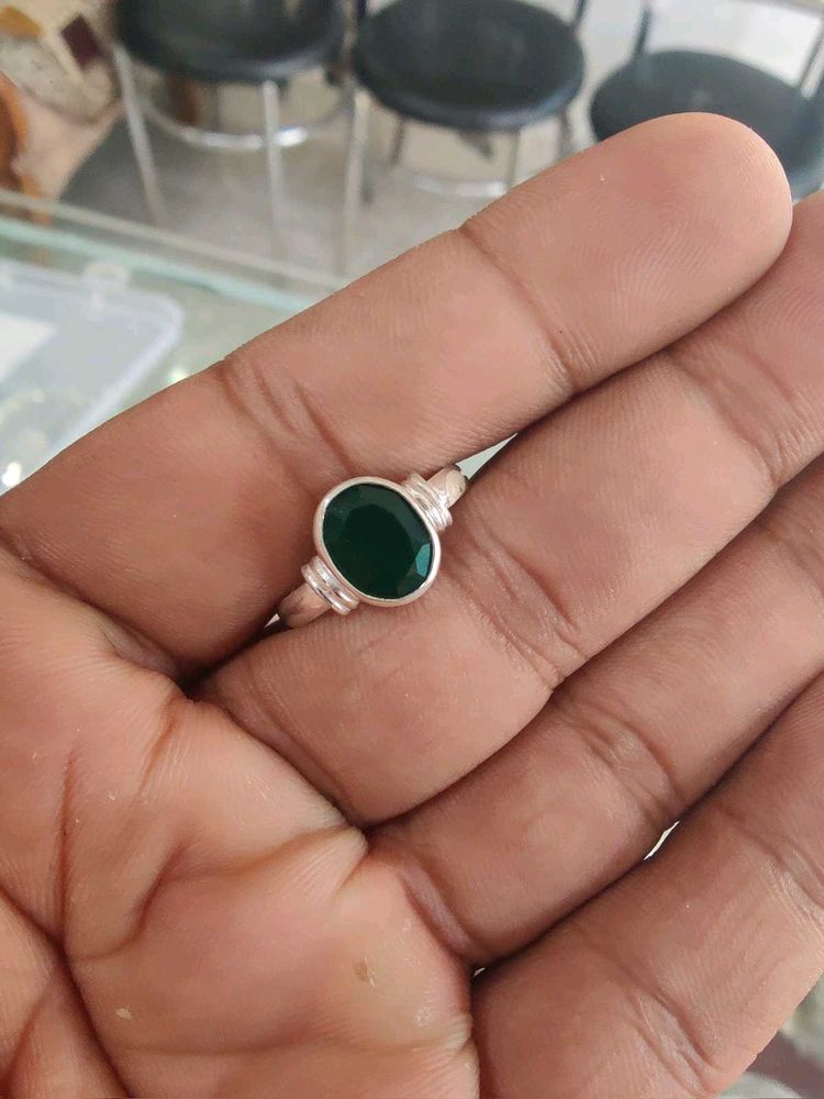 Emerald Sterling Silver Ring