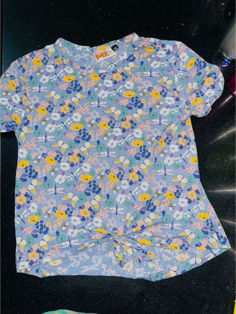 Floral Knot-Front Tee