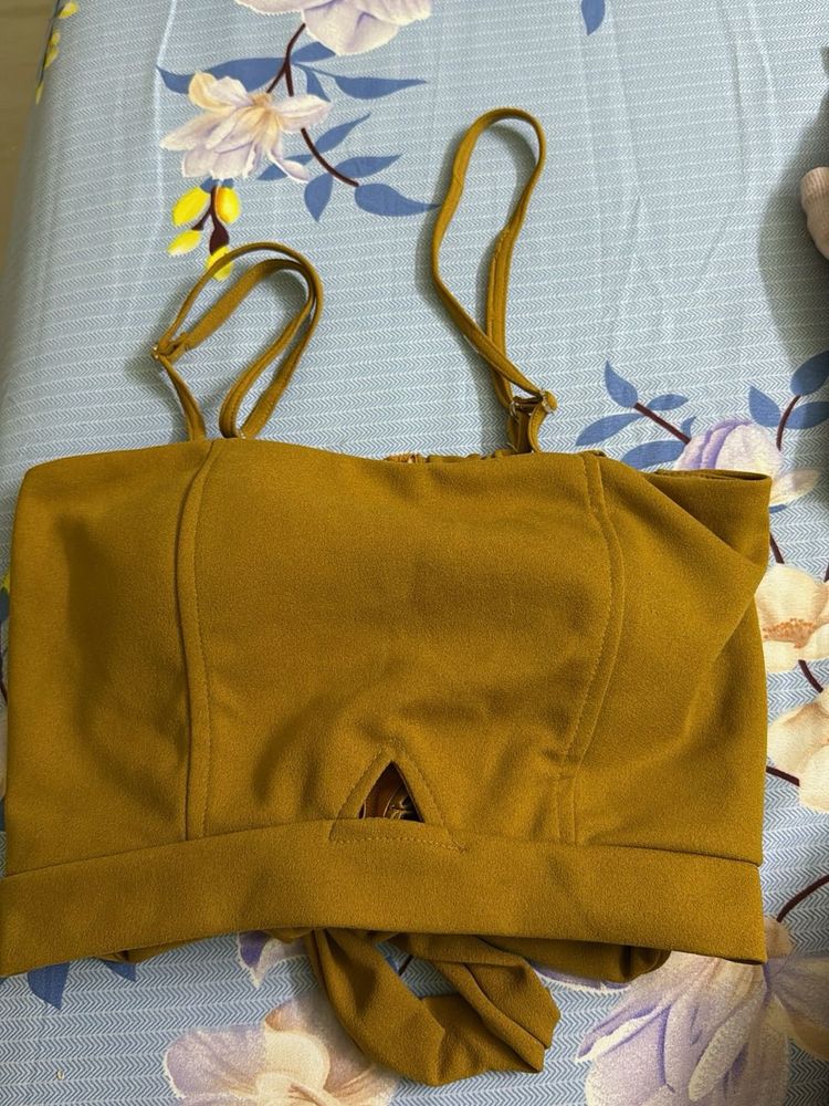 Mustard Party Crop Top