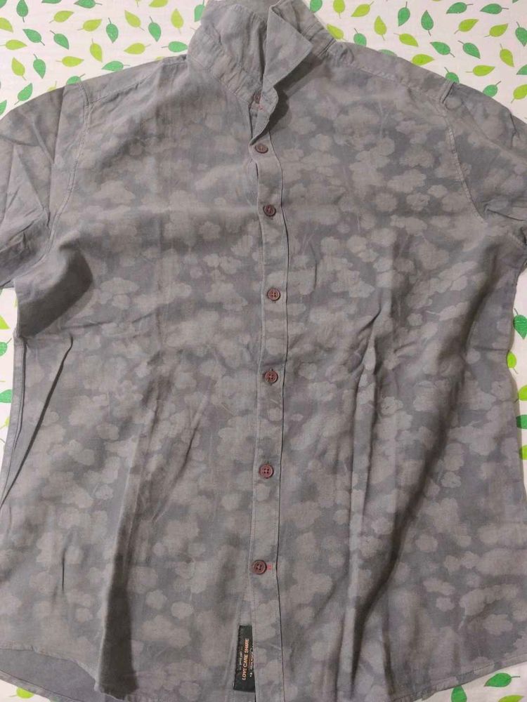 Patterned Button-Down Shirt