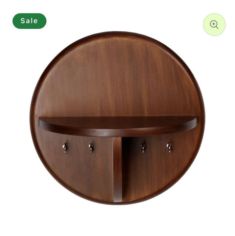 Eco Wood Round Wall Hanging Key Chain Hanger